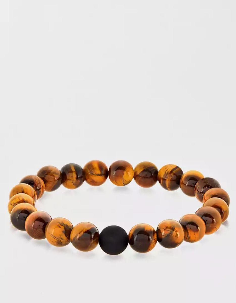 Bijoux American Eagle Natural Stone Beaded Bracelet Multicolore Homme | ELS-84391233